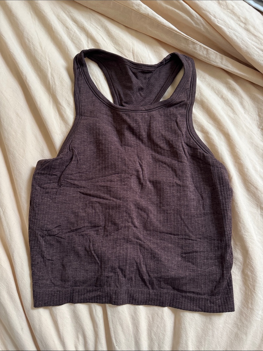 lululemon athletica Ribbed Racerback Crop Tank - Dark Brown